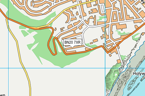 BN20 7XR map - OS VectorMap District (Ordnance Survey)