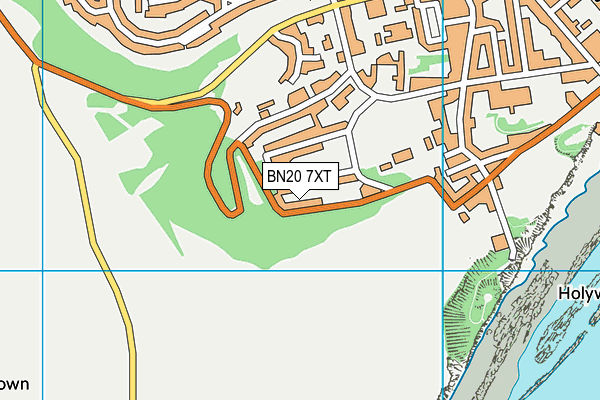 BN20 7XT map - OS VectorMap District (Ordnance Survey)