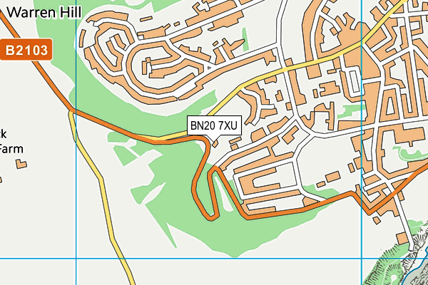 BN20 7XU map - OS VectorMap District (Ordnance Survey)