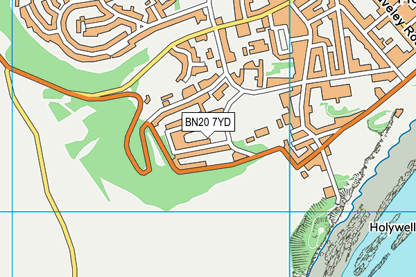 BN20 7YD map - OS VectorMap District (Ordnance Survey)