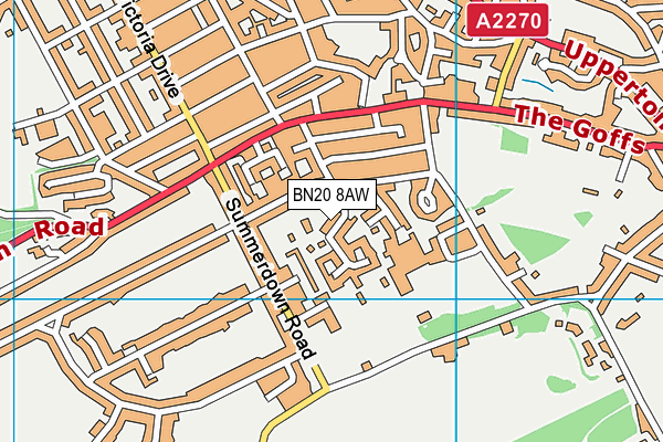 BN20 8AW map - OS VectorMap District (Ordnance Survey)