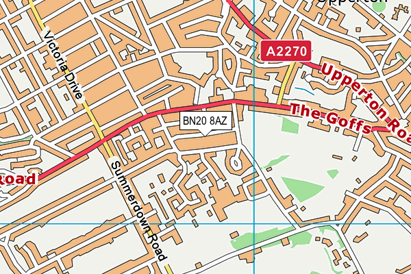 BN20 8AZ map - OS VectorMap District (Ordnance Survey)
