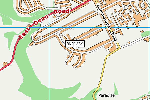 BN20 8BY map - OS VectorMap District (Ordnance Survey)