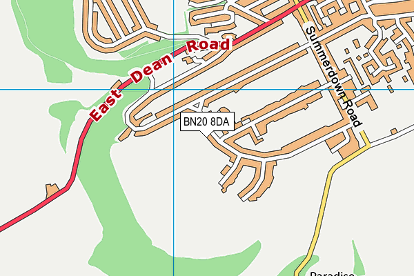 BN20 8DA map - OS VectorMap District (Ordnance Survey)