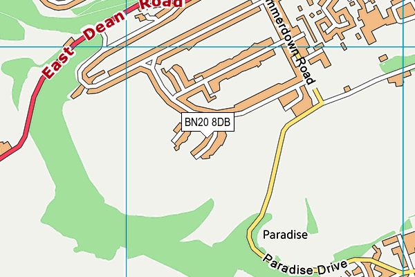 BN20 8DB map - OS VectorMap District (Ordnance Survey)