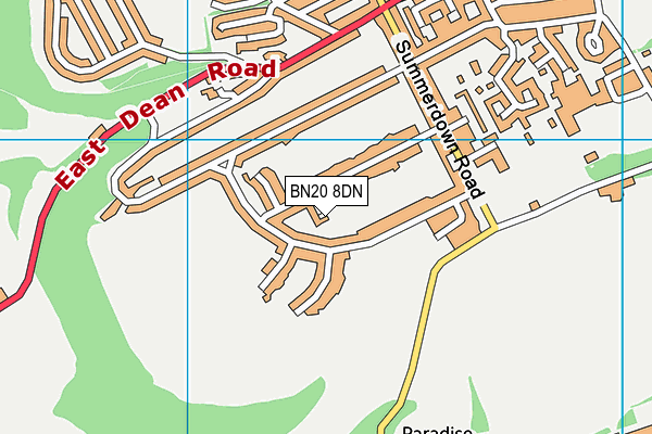BN20 8DN map - OS VectorMap District (Ordnance Survey)