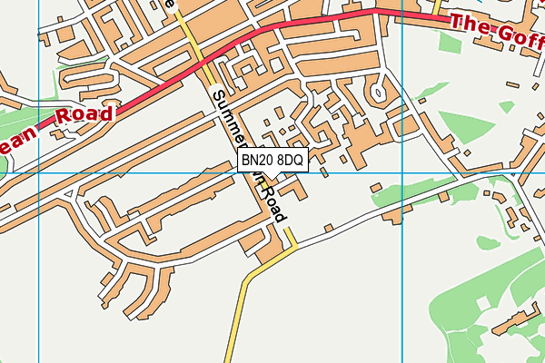 BN20 8DQ map - OS VectorMap District (Ordnance Survey)