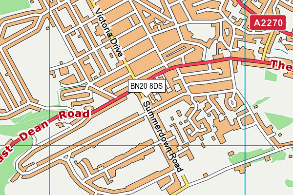 BN20 8DS map - OS VectorMap District (Ordnance Survey)