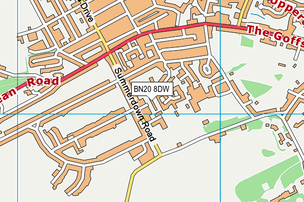 BN20 8DW map - OS VectorMap District (Ordnance Survey)