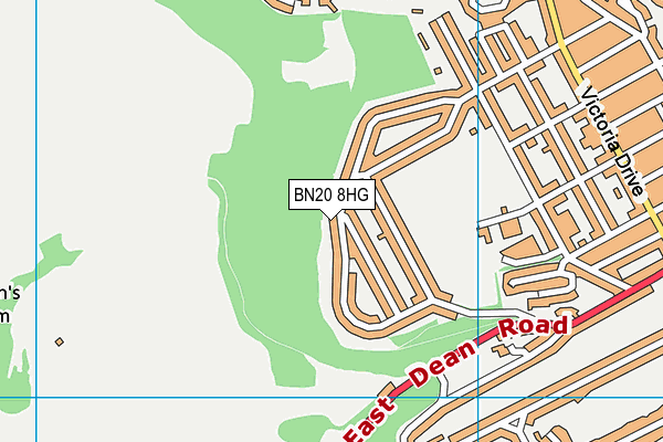 BN20 8HG map - OS VectorMap District (Ordnance Survey)