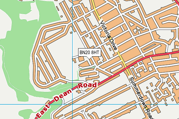 BN20 8HT map - OS VectorMap District (Ordnance Survey)