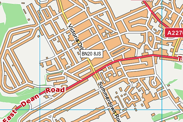 BN20 8JS map - OS VectorMap District (Ordnance Survey)