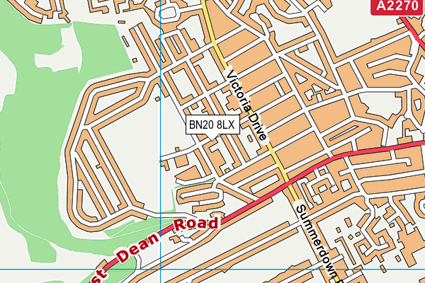 BN20 8LX map - OS VectorMap District (Ordnance Survey)