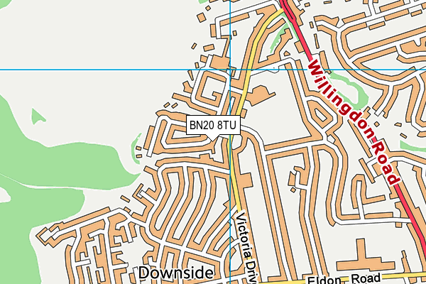 BN20 8TU map - OS VectorMap District (Ordnance Survey)
