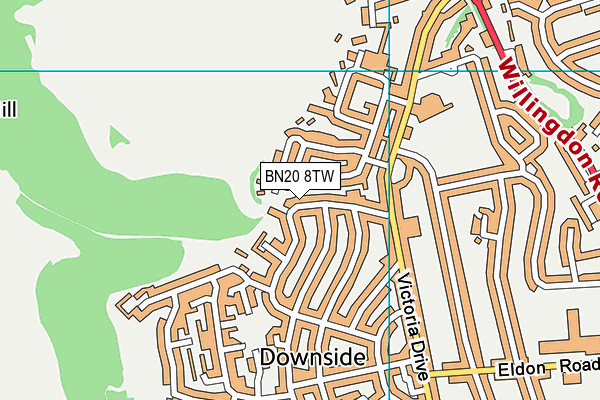 BN20 8TW map - OS VectorMap District (Ordnance Survey)