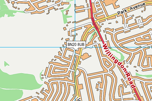BN20 8UB map - OS VectorMap District (Ordnance Survey)