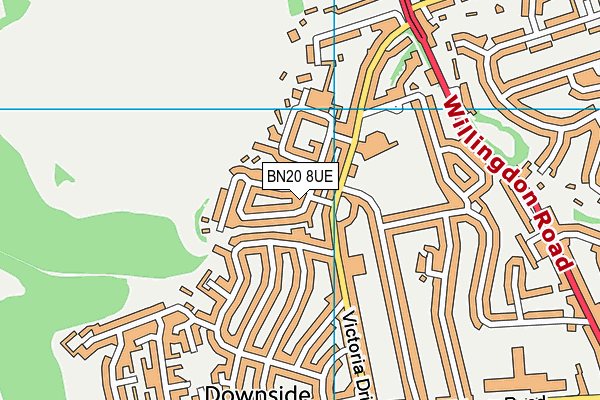 BN20 8UE map - OS VectorMap District (Ordnance Survey)