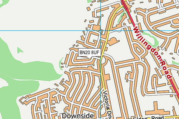 BN20 8UF map - OS VectorMap District (Ordnance Survey)