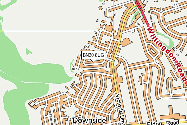 BN20 8UG map - OS VectorMap District (Ordnance Survey)
