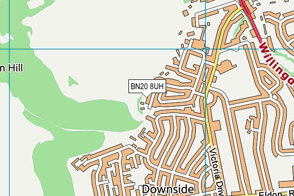 BN20 8UH map - OS VectorMap District (Ordnance Survey)