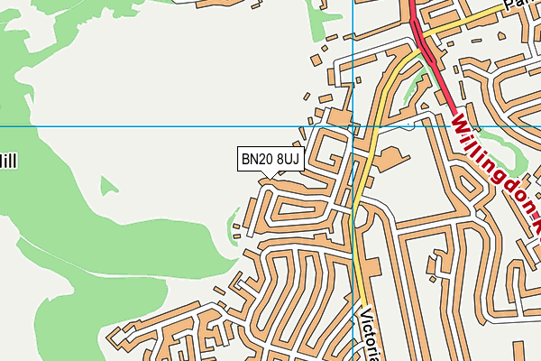 BN20 8UJ map - OS VectorMap District (Ordnance Survey)