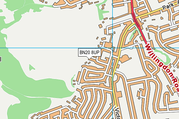 BN20 8UP map - OS VectorMap District (Ordnance Survey)