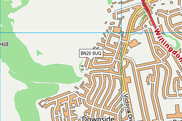 BN20 8UQ map - OS VectorMap District (Ordnance Survey)