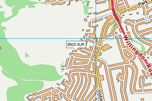 BN20 8UR map - OS VectorMap District (Ordnance Survey)