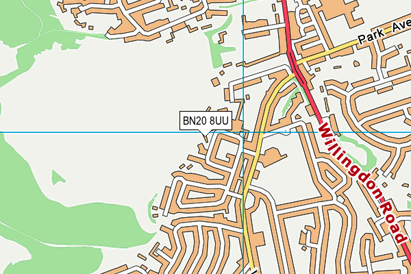 BN20 8UU map - OS VectorMap District (Ordnance Survey)