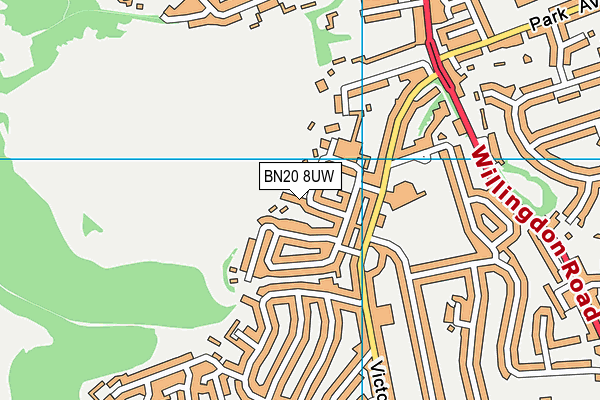 BN20 8UW map - OS VectorMap District (Ordnance Survey)