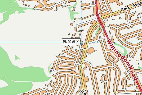 BN20 8UX map - OS VectorMap District (Ordnance Survey)