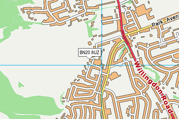 BN20 8UZ map - OS VectorMap District (Ordnance Survey)