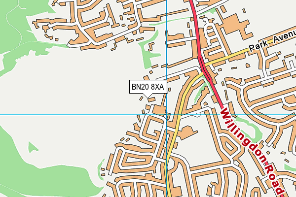BN20 8XA map - OS VectorMap District (Ordnance Survey)