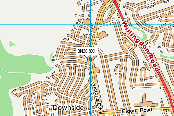 BN20 8XH map - OS VectorMap District (Ordnance Survey)