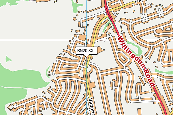 BN20 8XL map - OS VectorMap District (Ordnance Survey)