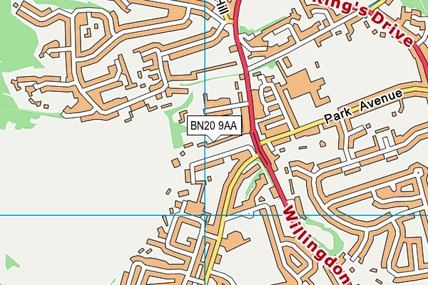 Willingdon Golf Club map (BN20 9AA) - OS VectorMap District (Ordnance Survey)