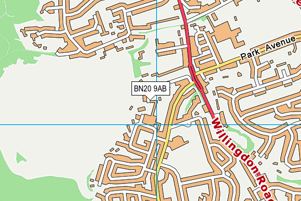 BN20 9AB map - OS VectorMap District (Ordnance Survey)