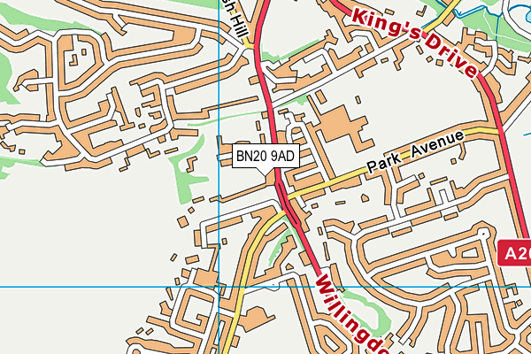 BN20 9AD map - OS VectorMap District (Ordnance Survey)