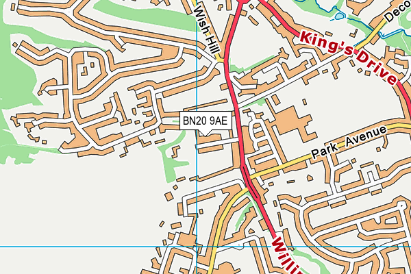 BN20 9AE map - OS VectorMap District (Ordnance Survey)