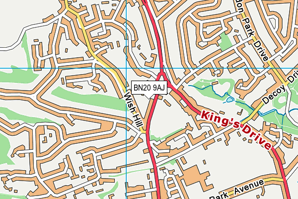 BN20 9AJ map - OS VectorMap District (Ordnance Survey)