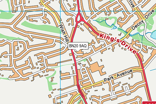 BN20 9AQ map - OS VectorMap District (Ordnance Survey)