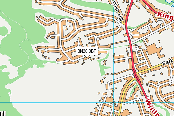 BN20 9BT map - OS VectorMap District (Ordnance Survey)