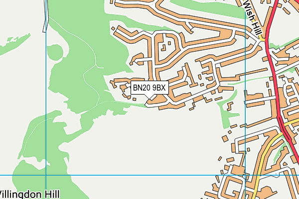 BN20 9BX map - OS VectorMap District (Ordnance Survey)