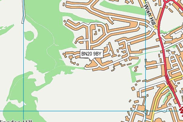 BN20 9BY map - OS VectorMap District (Ordnance Survey)