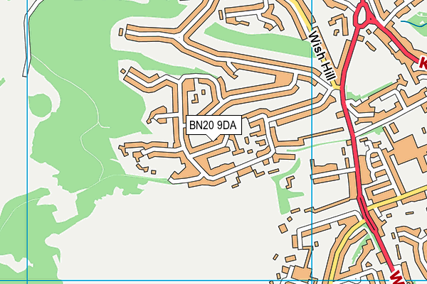 BN20 9DA map - OS VectorMap District (Ordnance Survey)