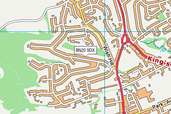 BN20 9DX map - OS VectorMap District (Ordnance Survey)