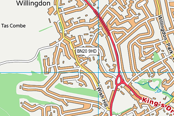 BN20 9HD map - OS VectorMap District (Ordnance Survey)