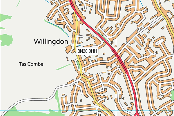 BN20 9HH map - OS VectorMap District (Ordnance Survey)