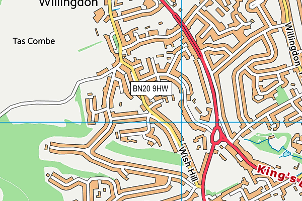 BN20 9HW map - OS VectorMap District (Ordnance Survey)