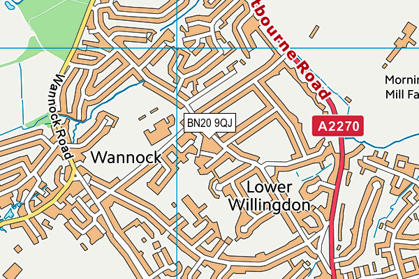 BN20 9QJ map - OS VectorMap District (Ordnance Survey)